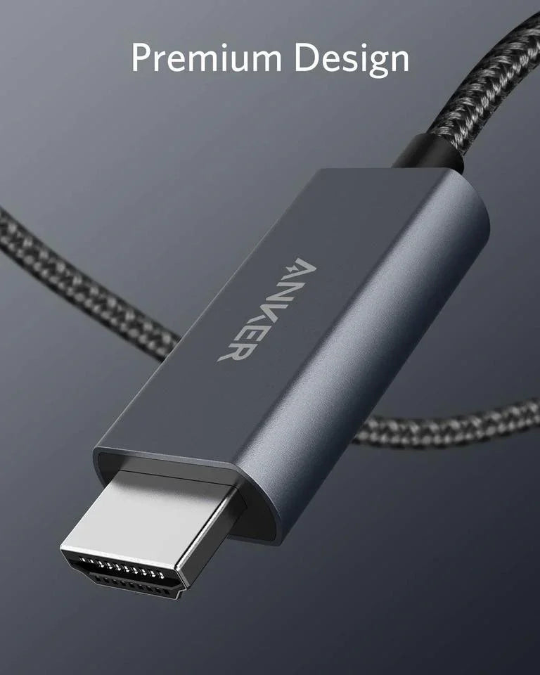 Anker 311 USB-C to HDMI 4K Nylon Cable (1.8m/6ft) - Black - Tashqila Anker 311 USB-C to HDMI 4K Nylon Cable (1.8m/6ft) - Black - Tashqila